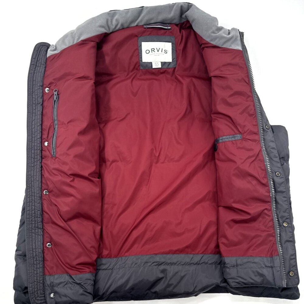 ORVIS Essex Puffer Vest Mens XL Black Zip Pockets Duck Down Feathers Outdoor - Picture 8 of 13